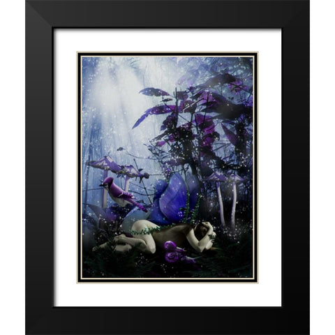 Fairy 39 Black Modern Wood Framed Art Print with Double Matting by Babette