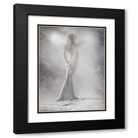 Angel Shakinah Black Modern Wood Framed Art Print with Double Matting by Babette