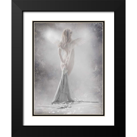 Angel Shakinah Black Modern Wood Framed Art Print with Double Matting by Babette
