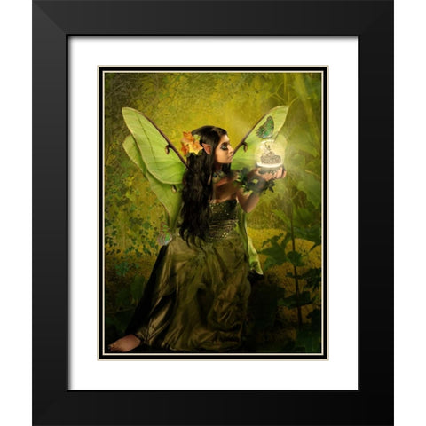 Fairy 16 Black Modern Wood Framed Art Print with Double Matting by Babette