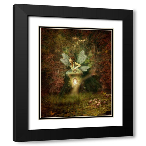 Fairy 17 Black Modern Wood Framed Art Print with Double Matting by Babette
