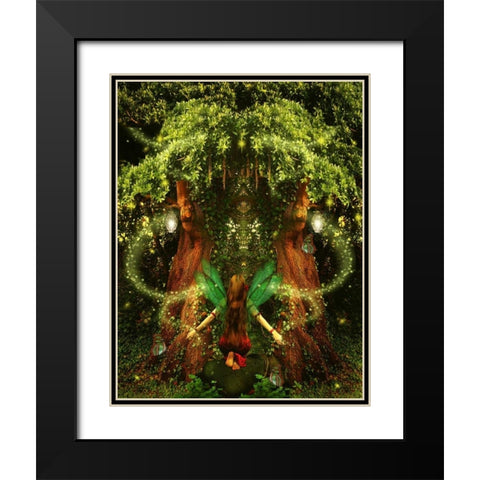 Fairy 38 Black Modern Wood Framed Art Print with Double Matting by Babette