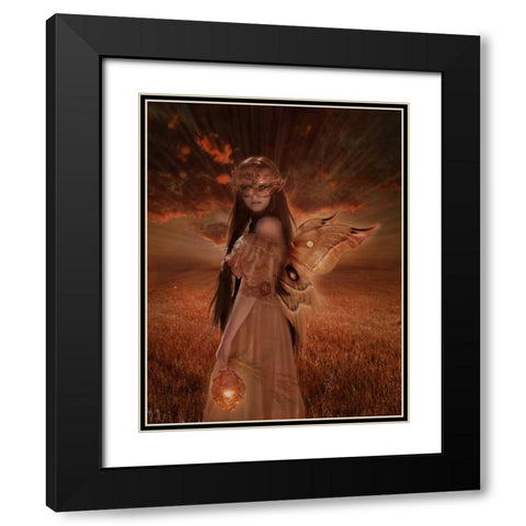 Fairy 35 Black Modern Wood Framed Art Print with Double Matting by Babette