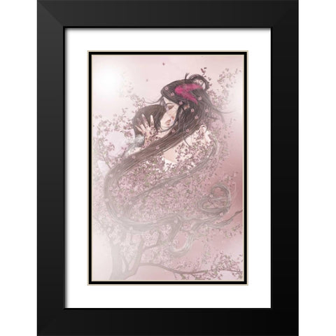 Lovers I Black Modern Wood Framed Art Print with Double Matting by Babette