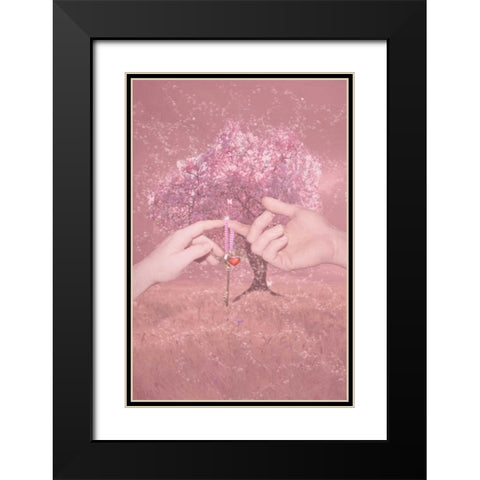 Loving II Black Modern Wood Framed Art Print with Double Matting by Babette