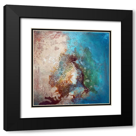 Melt Black Modern Wood Framed Art Print with Double Matting by Herrera, Leticia