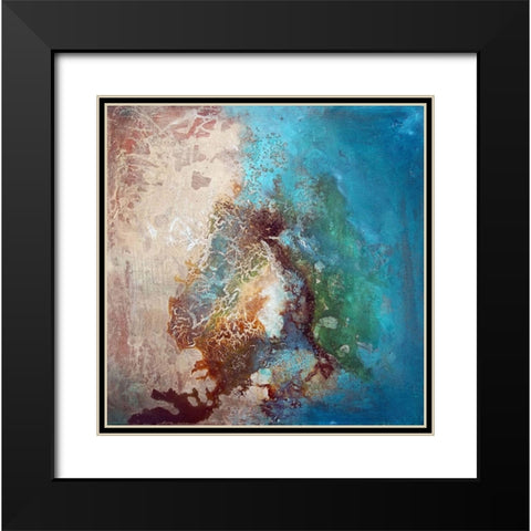 Melt Black Modern Wood Framed Art Print with Double Matting by Herrera, Leticia