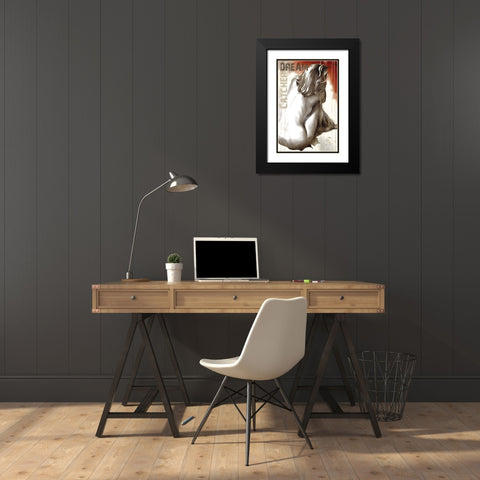 Passion II Black Modern Wood Framed Art Print with Double Matting by Warminski