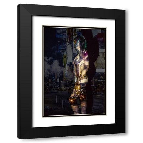 Projector City Black Modern Wood Framed Art Print with Double Matting by Unkelbach, Frank