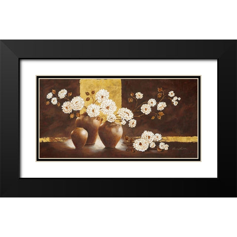 Golden Brown Black Modern Wood Framed Art Print with Double Matting by Ancilotti, Claudia