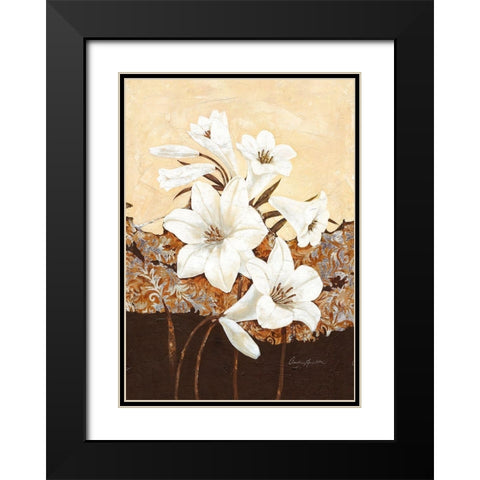 Oriental Lilies Black Modern Wood Framed Art Print with Double Matting by Ancilotti, Claudia