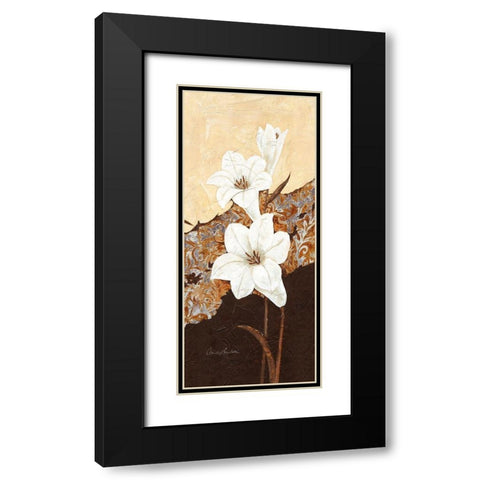 White Oriental Lilies II Black Modern Wood Framed Art Print with Double Matting by Ancilotti, Claudia