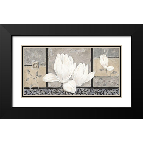 Baroque Magnolia Black Modern Wood Framed Art Print with Double Matting by Ancilotti, Claudia