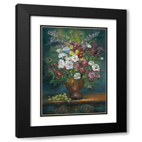 Flower Bouquet 2 Black Modern Wood Framed Art Print with Double Matting by Withaar, Rian