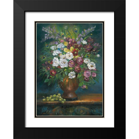 Flower Bouquet 2 Black Modern Wood Framed Art Print with Double Matting by Withaar, Rian