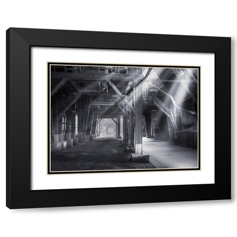 Factory 2 Black Modern Wood Framed Art Print with Double Matting by Henk van Gog