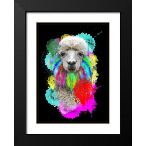 Lama Black Modern Wood Framed Art Print with Double Matting by Henk van Gog