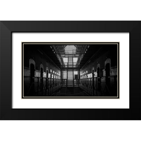 Prison 2 Black Modern Wood Framed Art Print with Double Matting by Henk van Gog