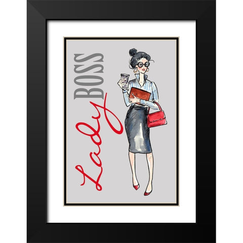 Lady Boss Black Modern Wood Framed Art Print with Double Matting by Holzner, Renate