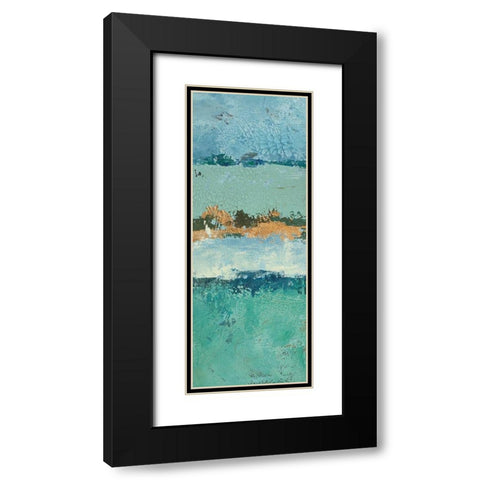 Bluegreen Harmony 3 Black Modern Wood Framed Art Print with Double Matting by Holzner, Renate