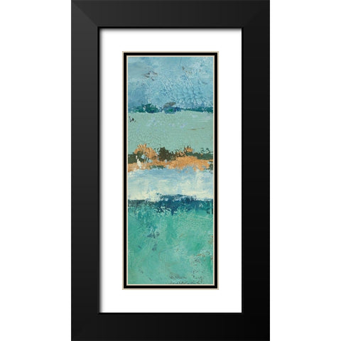 Bluegreen Harmony 3 Black Modern Wood Framed Art Print with Double Matting by Holzner, Renate