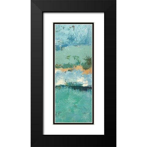 Bluegreen Harmony 4 Black Modern Wood Framed Art Print with Double Matting by Holzner, Renate