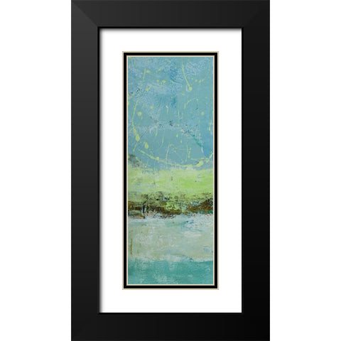 Green Horizon 1 Black Modern Wood Framed Art Print with Double Matting by Holzner, Renate