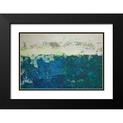 TÃ¼rkis mit Gold Black Modern Wood Framed Art Print with Double Matting by Holzner, Renate
