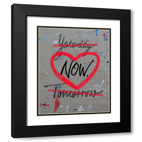 Yesterday Now Tomorrow Black Modern Wood Framed Art Print with Double Matting by Holzner, Renate