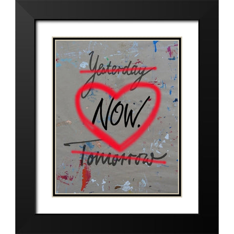 Yesterday Now Tomorrow Black Modern Wood Framed Art Print with Double Matting by Holzner, Renate