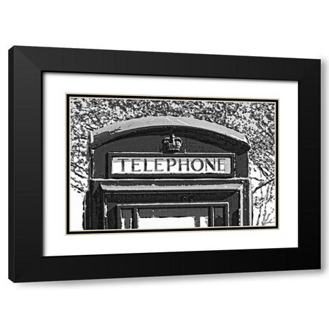 TELEPHONE BOOTH Black Modern Wood Framed Art Print with Double Matting by Fossey, George