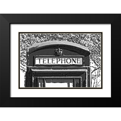 TELEPHONE BOOTH Black Modern Wood Framed Art Print with Double Matting by Fossey, George