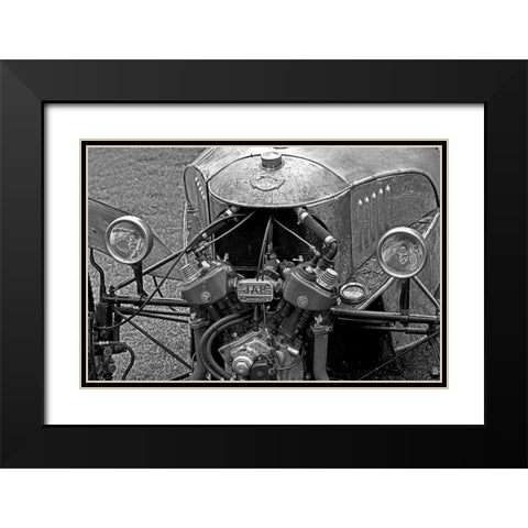 ENGINE IN BLACK AND WHITE I Black Modern Wood Framed Art Print with Double Matting by Fossey, George