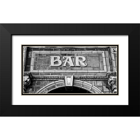 BAR IN BLACK AND WHITE Black Modern Wood Framed Art Print with Double Matting by Fossey, George