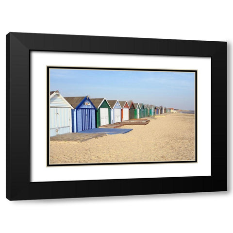 CABINS AT SEASIDE Black Modern Wood Framed Art Print with Double Matting by Fossey, George