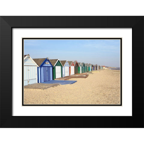 CABINS AT SEASIDE Black Modern Wood Framed Art Print with Double Matting by Fossey, George