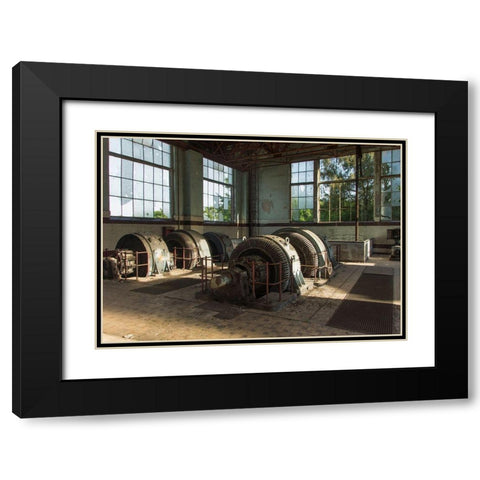 FORGOTTEN INDUSTRIES IV Black Modern Wood Framed Art Print with Double Matting by Carlier, Dick