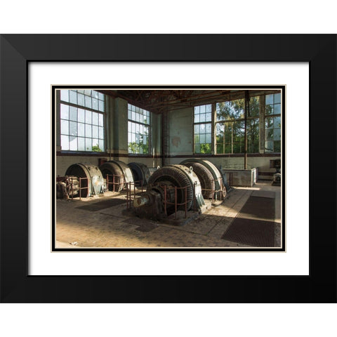 FORGOTTEN INDUSTRIES IV Black Modern Wood Framed Art Print with Double Matting by Carlier, Dick