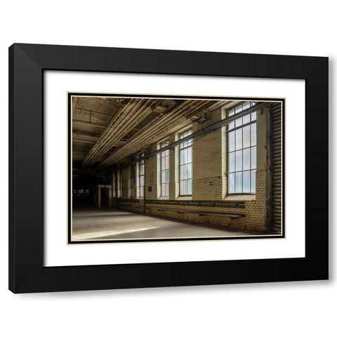 FORGOTTEN INDUSTIES V Black Modern Wood Framed Art Print with Double Matting by Carlier, Dick
