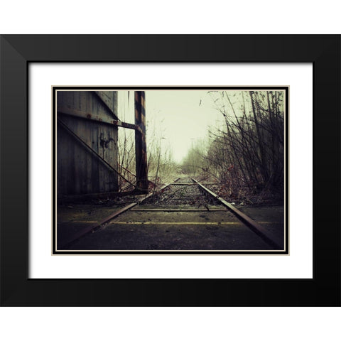 TRAINRAIL Black Modern Wood Framed Art Print with Double Matting by Carlier, Dick