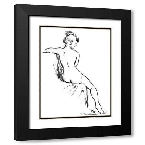 Julie Black Modern Wood Framed Art Print with Double Matting by Holzner, Renate