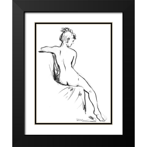 Julie Black Modern Wood Framed Art Print with Double Matting by Holzner, Renate