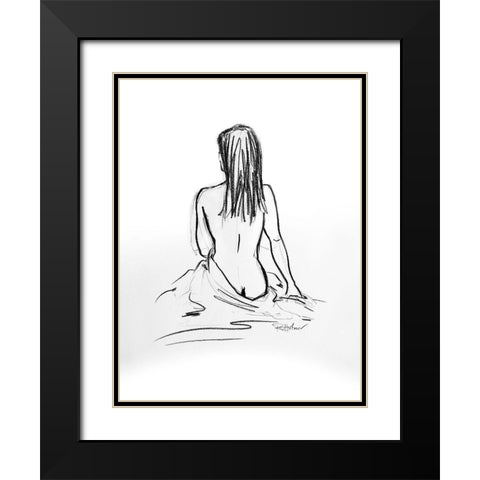 Beth Black Modern Wood Framed Art Print with Double Matting by Holzner, Renate