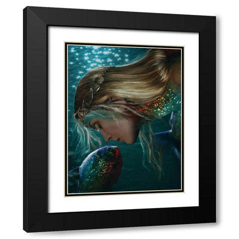 Confidence Black Modern Wood Framed Art Print with Double Matting by Babette