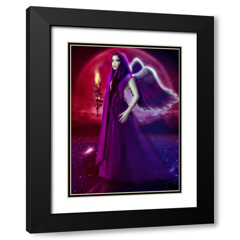 EOS Black Modern Wood Framed Art Print with Double Matting by Babette