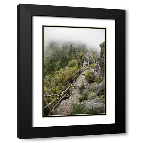 Bridge To The Clouds Black Modern Wood Framed Art Print with Double Matting by Carlier, Dick