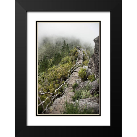 Bridge To The Clouds Black Modern Wood Framed Art Print with Double Matting by Carlier, Dick
