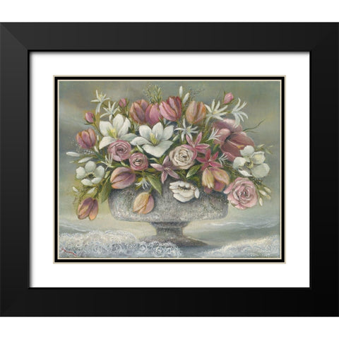 Lace Black Modern Wood Framed Art Print with Double Matting by Withaar, Rian