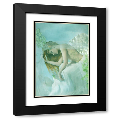 Aphrodite Black Modern Wood Framed Art Print with Double Matting by Babette