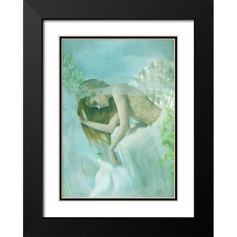 Aphrodite Black Modern Wood Framed Art Print with Double Matting by Babette
